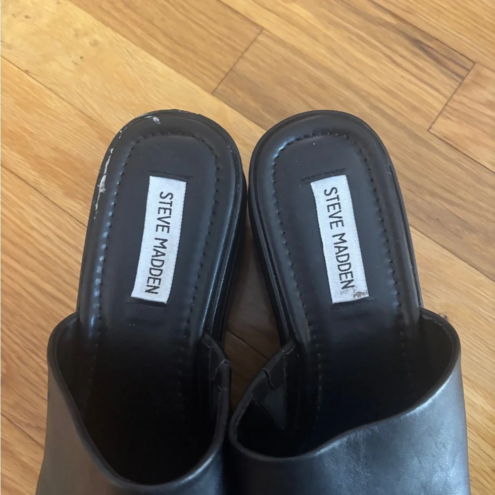 Steve Madden Black Women's Platform Slides - Picture 5 of 8